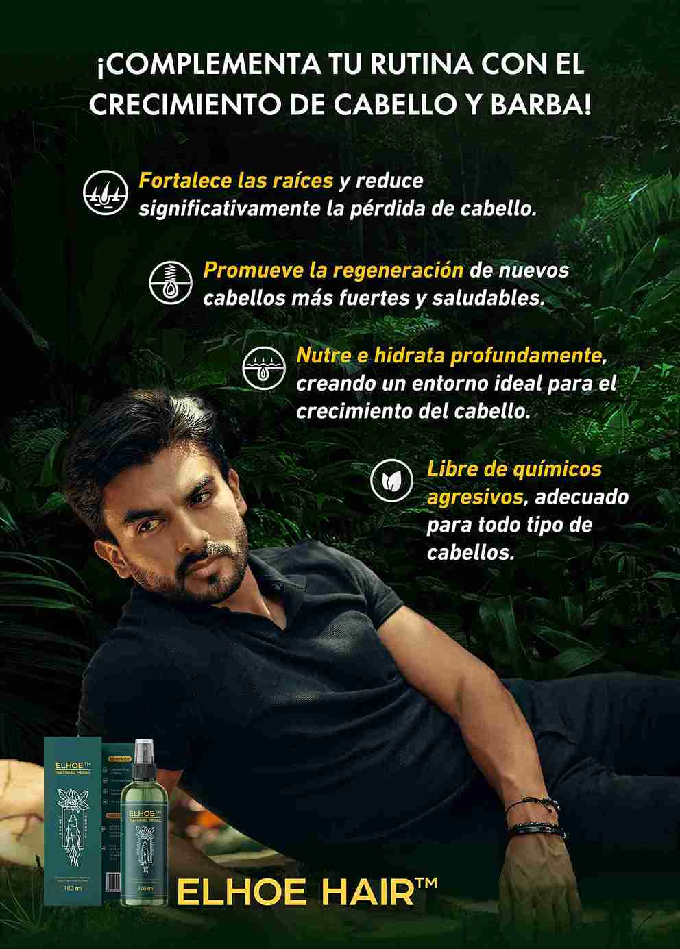 ELHOE-HAIR™ suero para el crecimiento del cabello – MLAB